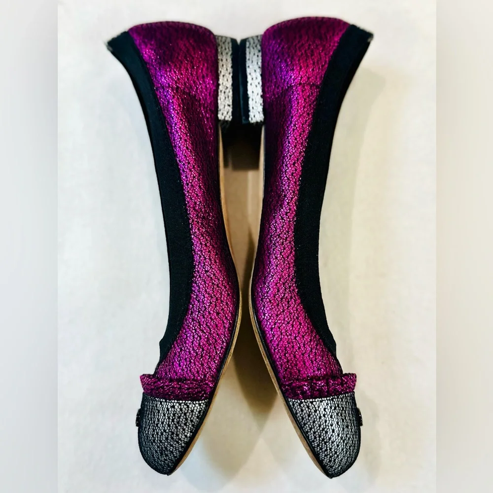 Chanel Women's Pink and Black Ballerina  Flats S: 38.5 - Picture 4 of 6